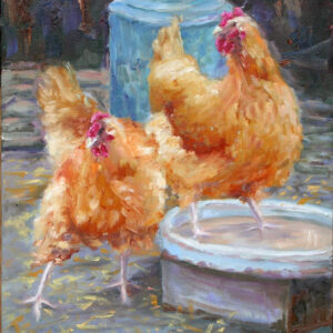 Cluck Cluck - Oil, $450 11x14