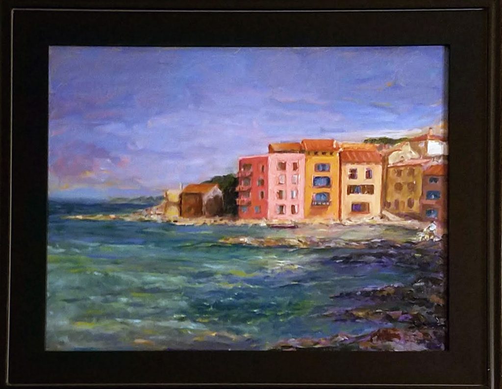 San Tropez, Father and Son, Oil, 16x20, $550