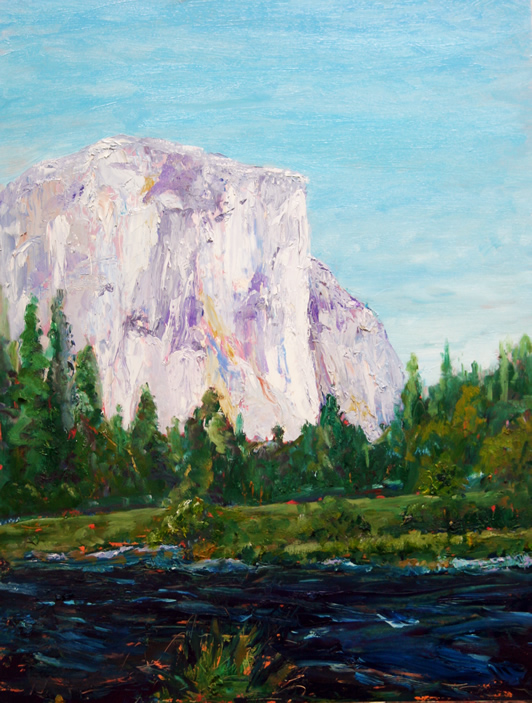 El Capitan from the West  Oil on Clayboard  $500