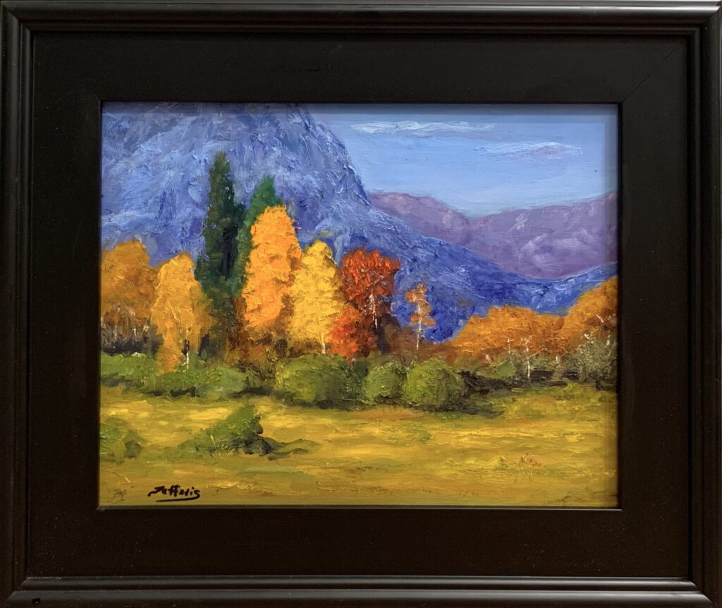Autumn Mt Trees, Tetons. Oil, 11x14 - $350