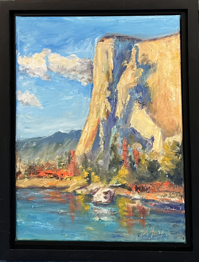 Impressionist painting of Yosemite Bluffs, 12x16, Oil $395