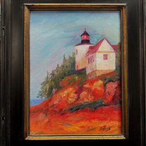 Acadia National Park Lighthouse, Maine. 12x18, Oil. $450. In Arton12.com. #acadianationalpark #lighthouse #mainelighthouses