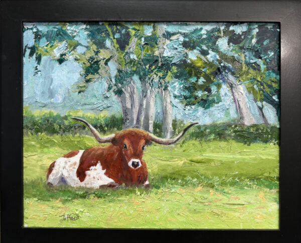 Hook'em, 16x20, Oil $395 in black frame