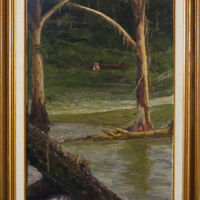 “After the Flood” - Sold
Wimberley 2015 15x30 “After the Flood” Wimberley 2015 on the Blanco While searching for a lost dog near our water park on the Blanco, I found an empty 15” x 30" picture frame stuck up in a tree - right across the river from where Mr. McComb was rescued. I thought I should do a painting to fill the frame and donate it to flood relief. I took a picture of the devastation nearby. Through the stripped cypress trees I saw a tattered American flag draped over the debris in the background... I felt it was a sign of hope amidst the loss. Auctioned for the Benefit https://goo.gl/eiofOW